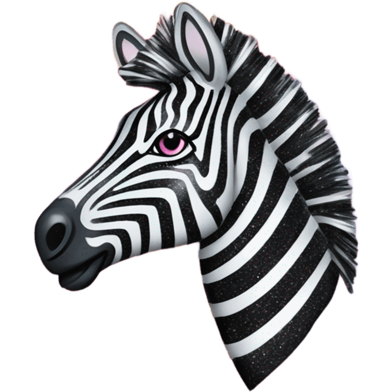 Lisa frank zebra with glitter rainbow stripes emoji