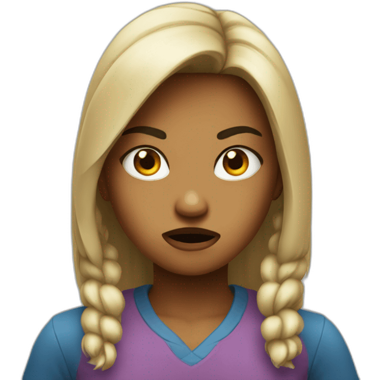 Girl métisse angry emoji