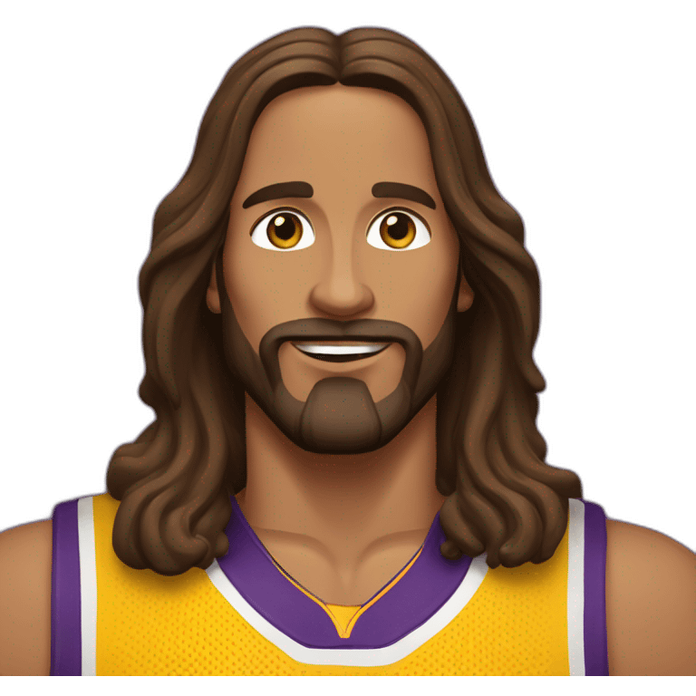 jesus christ wearing lakers jersey emoji