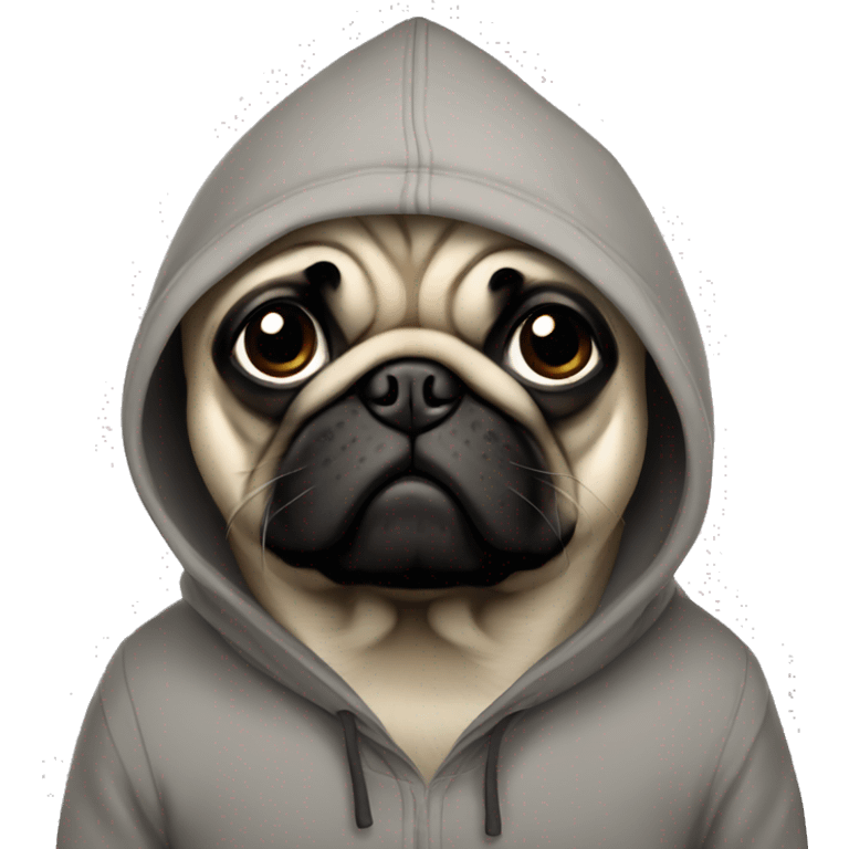 Pug with a hoodie emoji