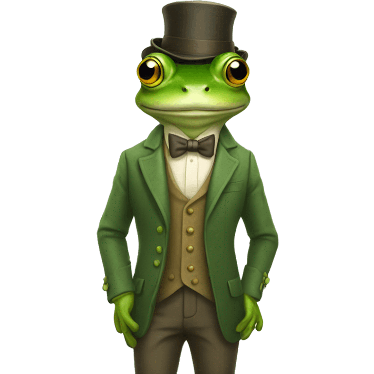 frog in a oldmoney fashion clothes emoji