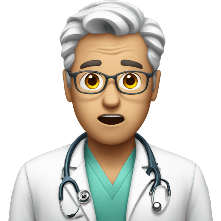 A shocked doctor emoji