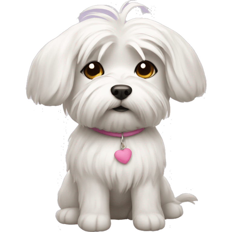 Maltese dog with a bun emoji