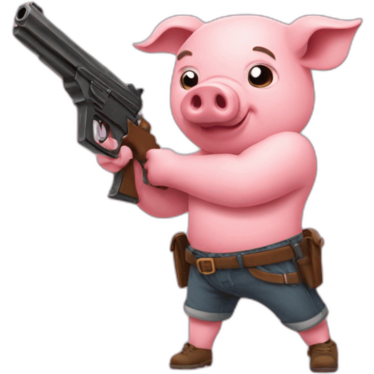 Pig with gun emoji