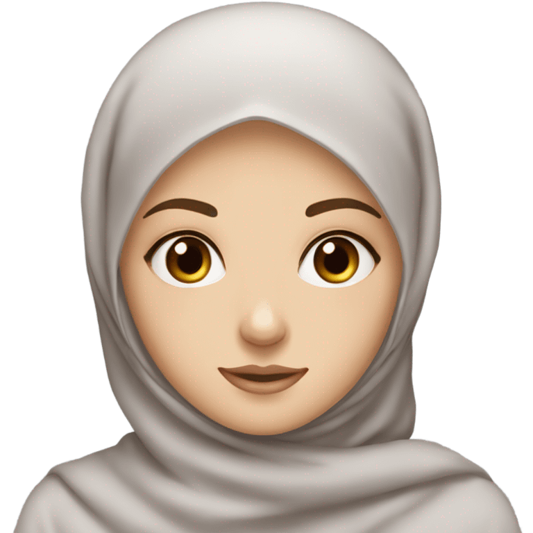 white girl with hazel eyes and brown eyebrows wearing a hijab emoji