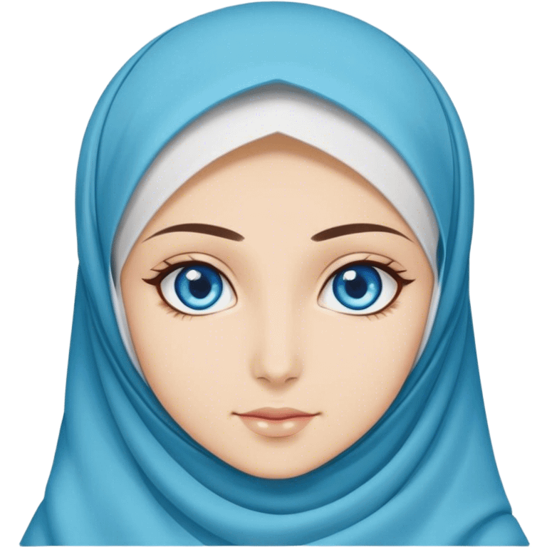 Turkish beautiful finish Konya girl blue eyes with hijab and islamic dress emoji