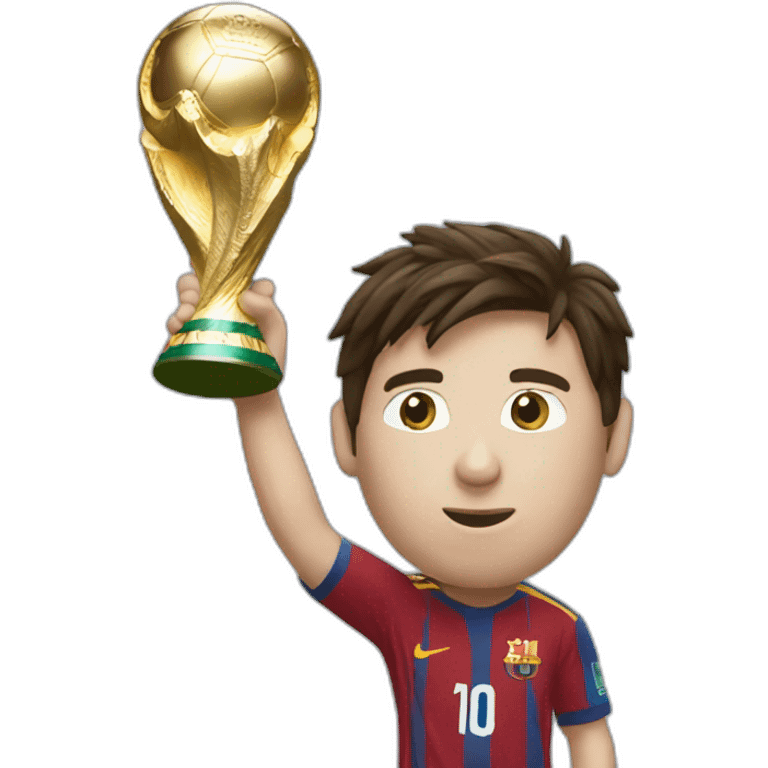 Messi holding world cup emoji