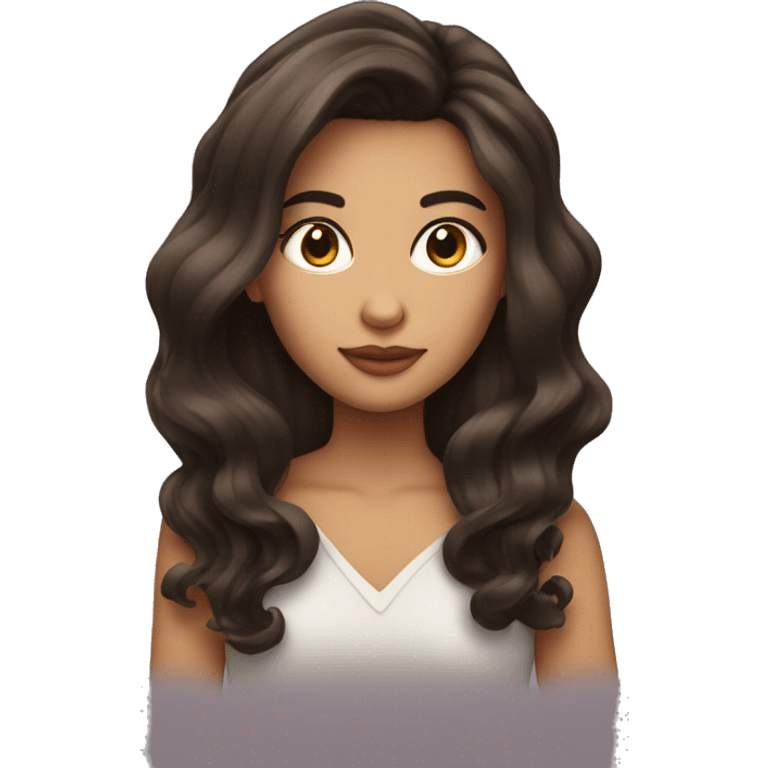 beautiful brunette girl with blowout hair emoji