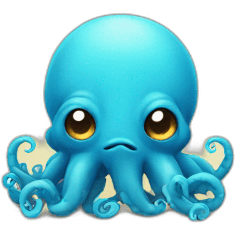 cute blue kraken sad emoji