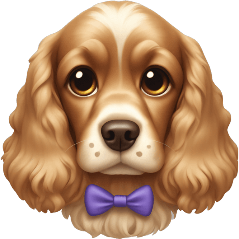 cocker spaniel with a bow emoji