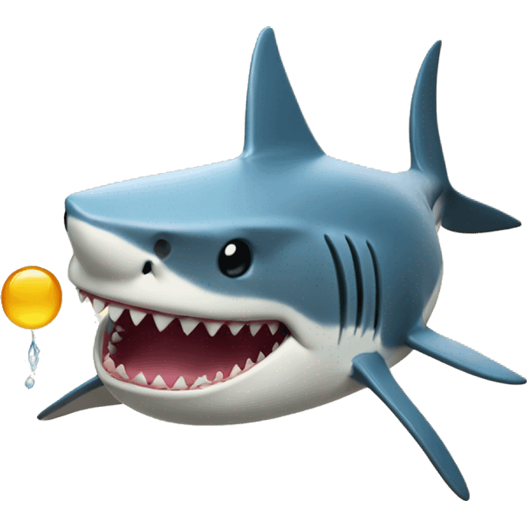 shark drinking in sun shine beach emoji