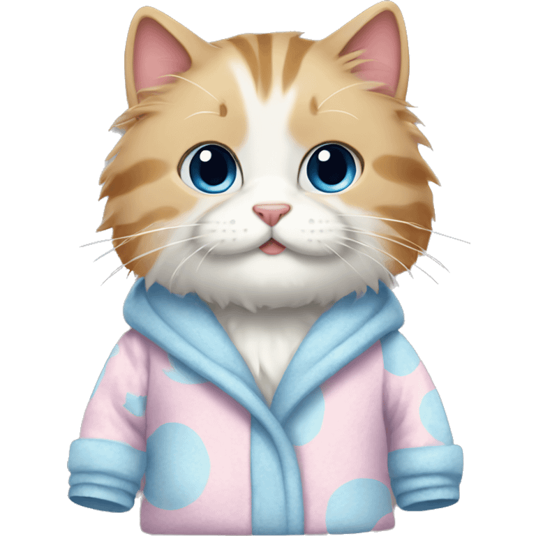 Fluffy cat in pajamas emoji