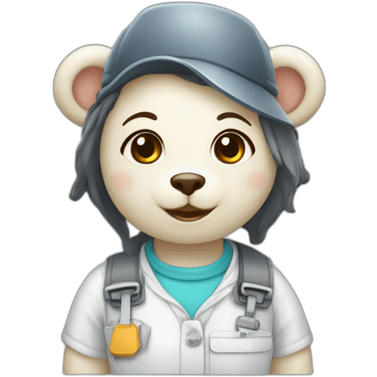 cute architect milk female bear emoji