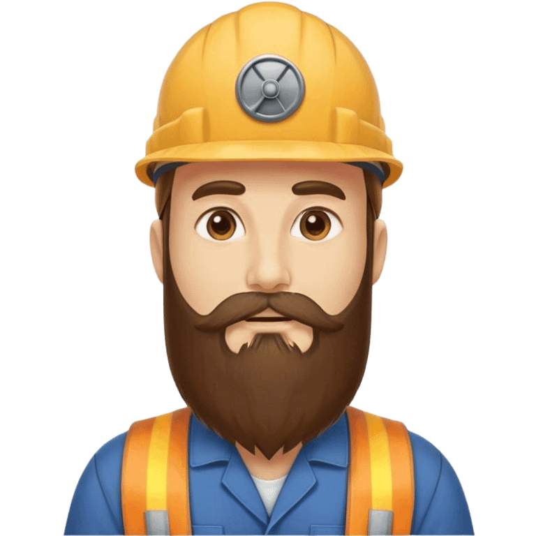 15” Long beard brown cap nuclear worker  emoji