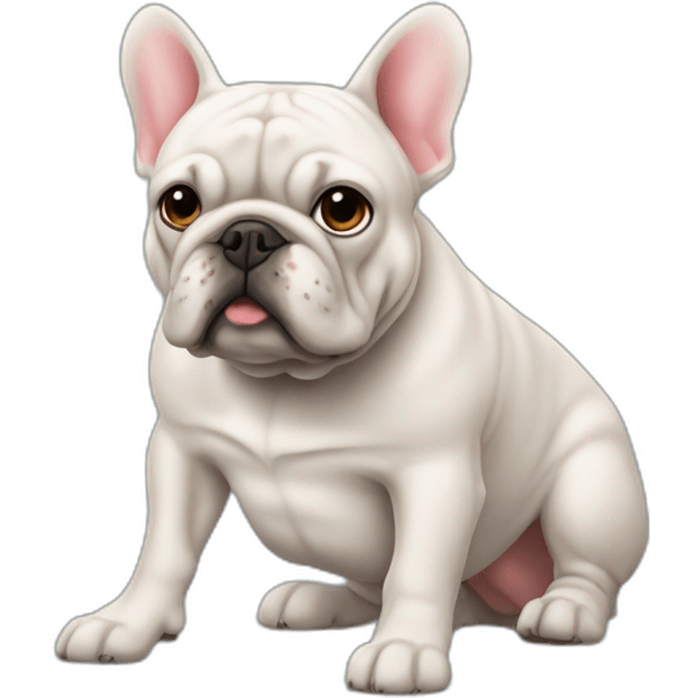 Un bouledogue Français qui conduit une supra emoji