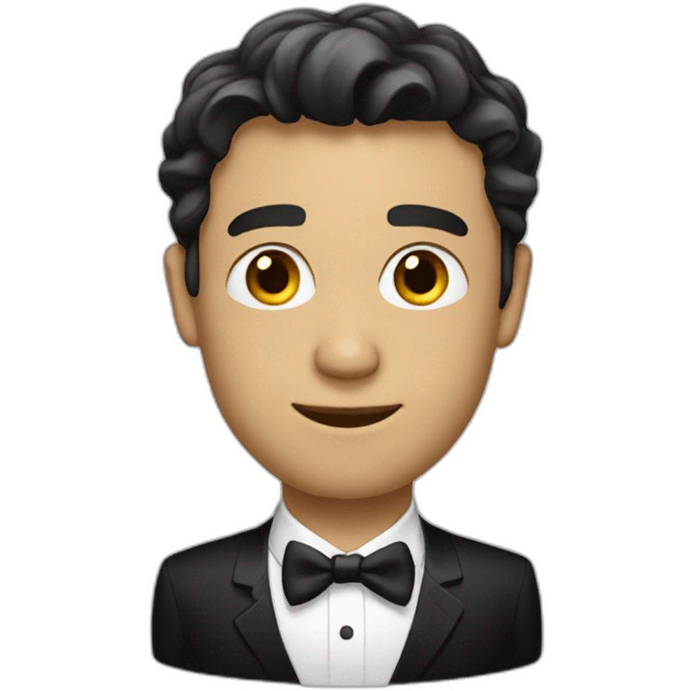 white man with black-tie emoji