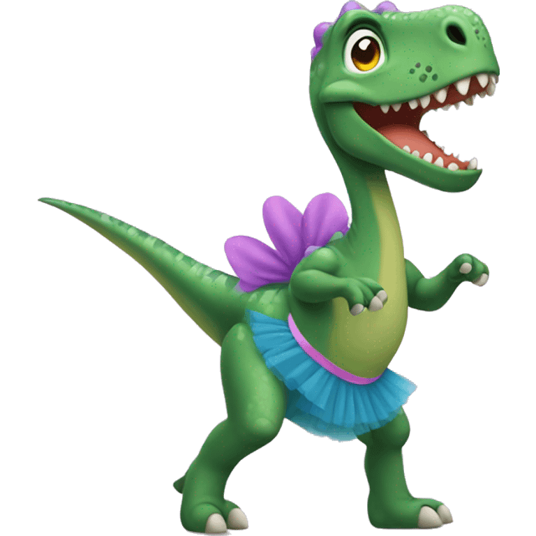 Dinosaur wearing a tutu emoji