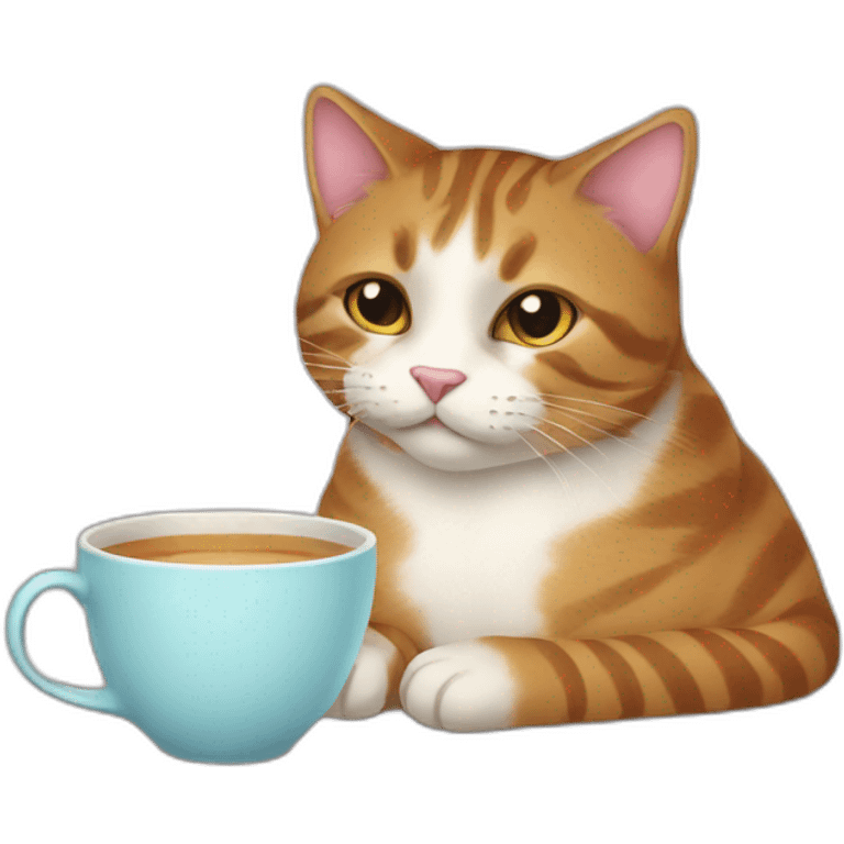 Cat drinking tea emoji