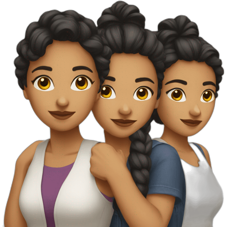 3 latin female friends emoji