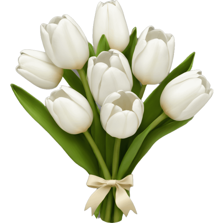 white tulip bouquet  emoji