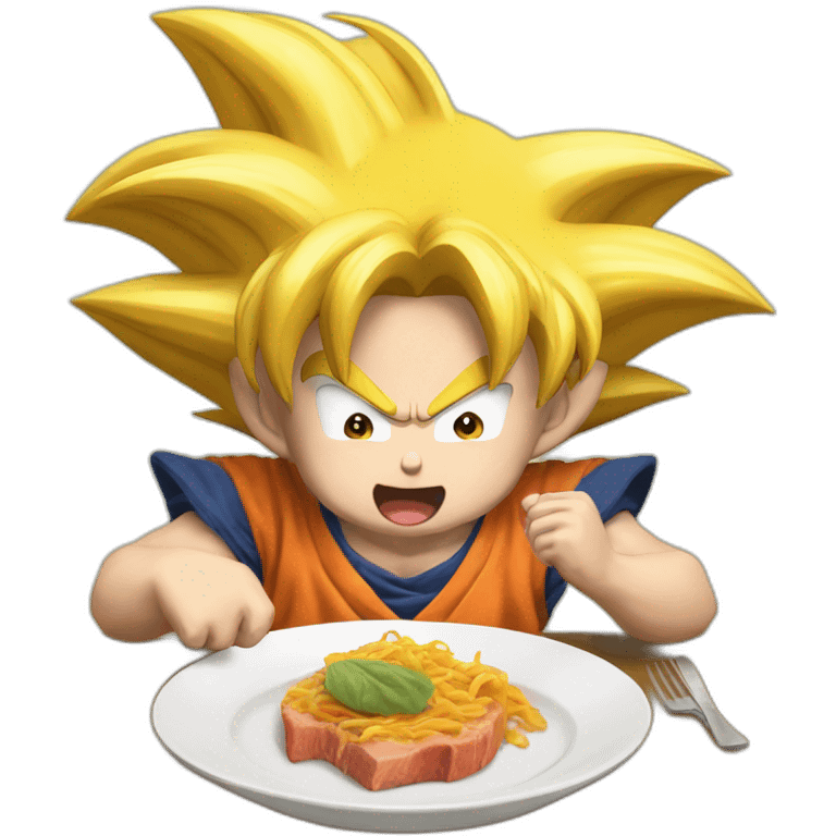 Goku comiendo emoji