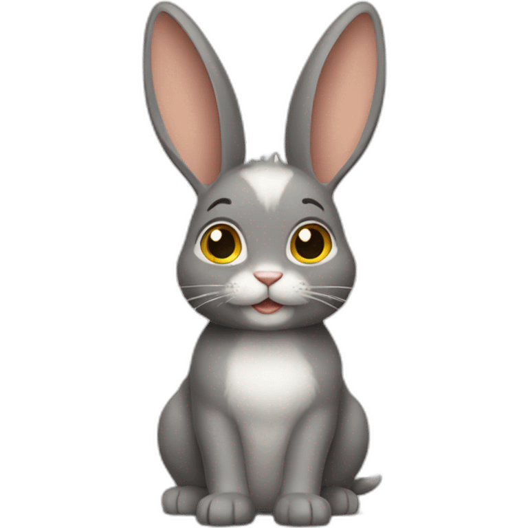 Chat sur lapin emoji