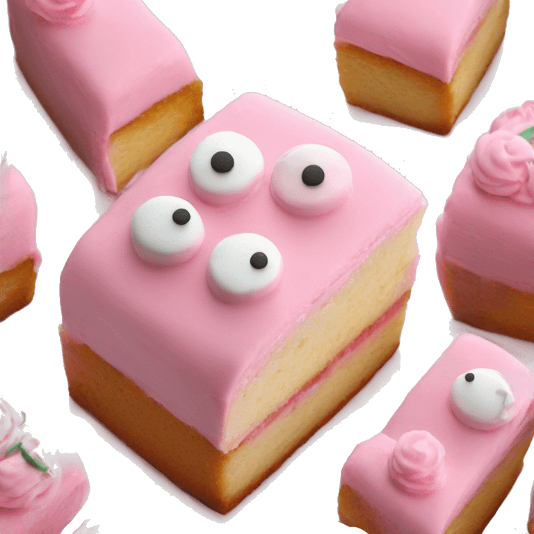 baby pink multitier cake with white frosting emoji