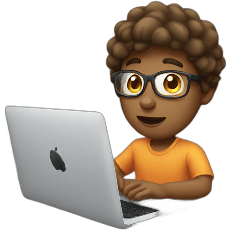 working on macbook emoji