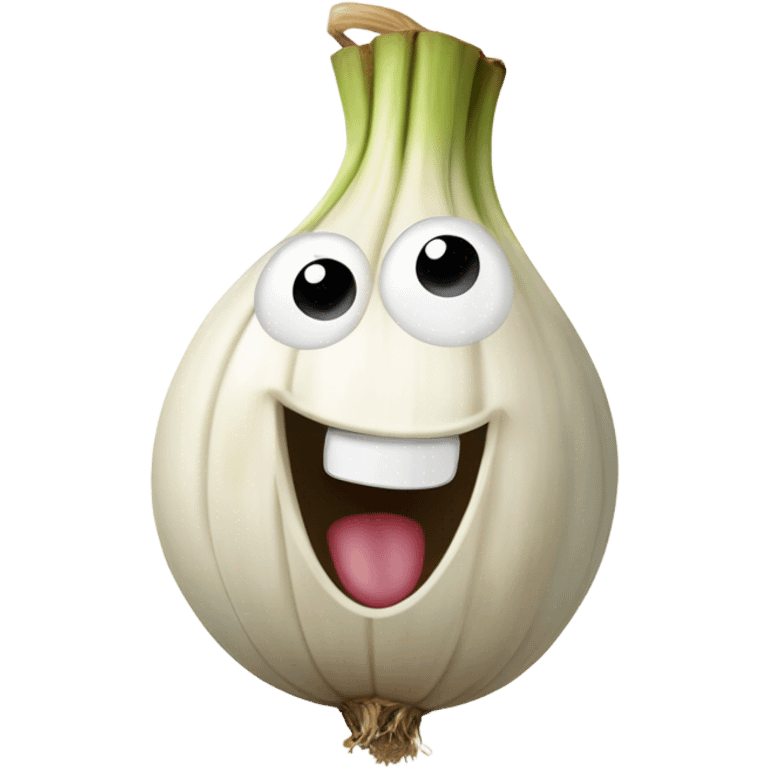 Happy garlic  emoji