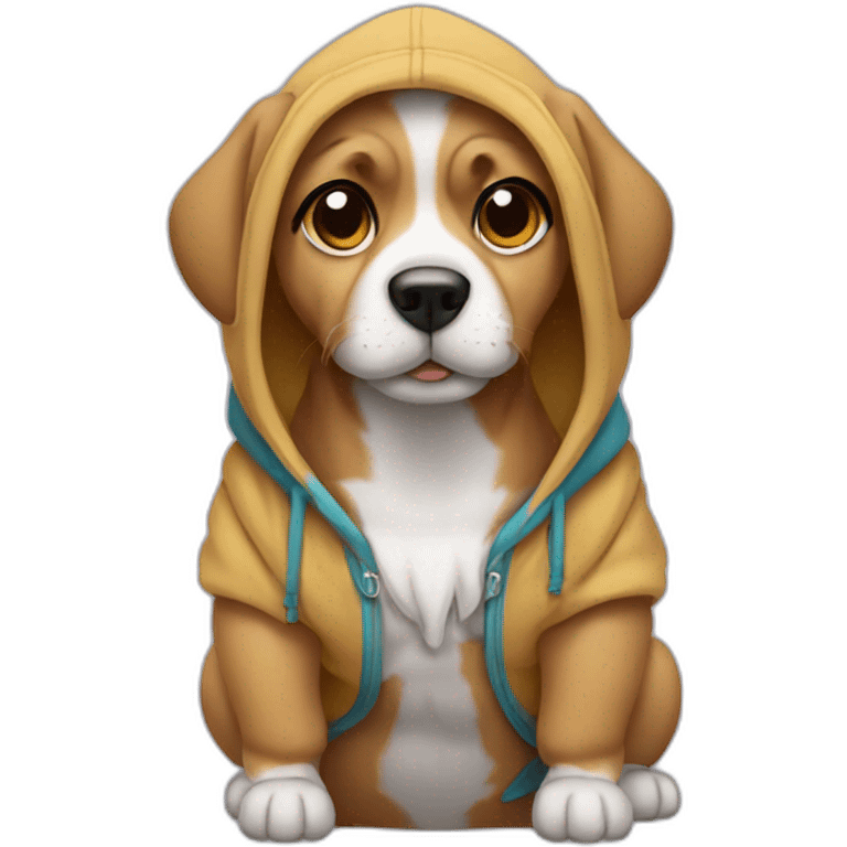 Dog wearing a cute hoodie  emoji