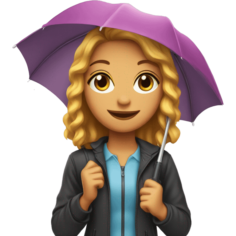 Pretty girl with umbrella emoji