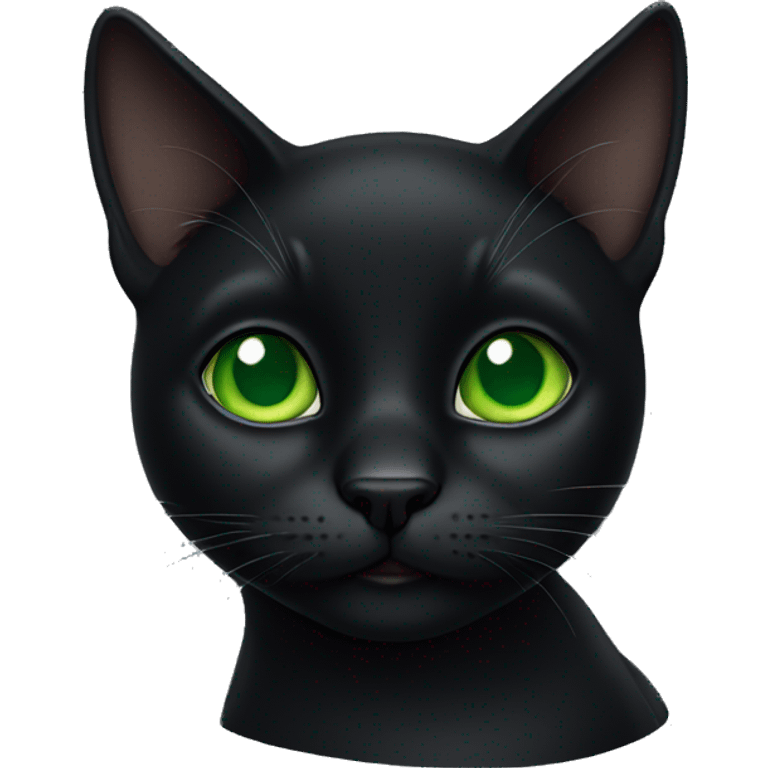 Black cat with green eyes emoji