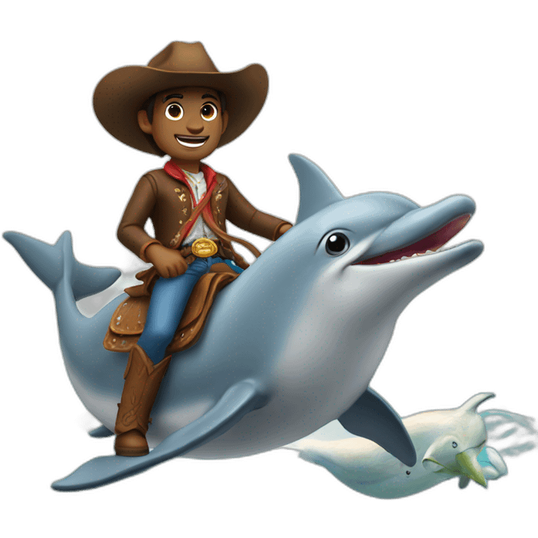 Cowboy riding a dolphin  emoji