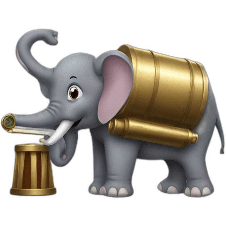 Elephant with a cannon emoji