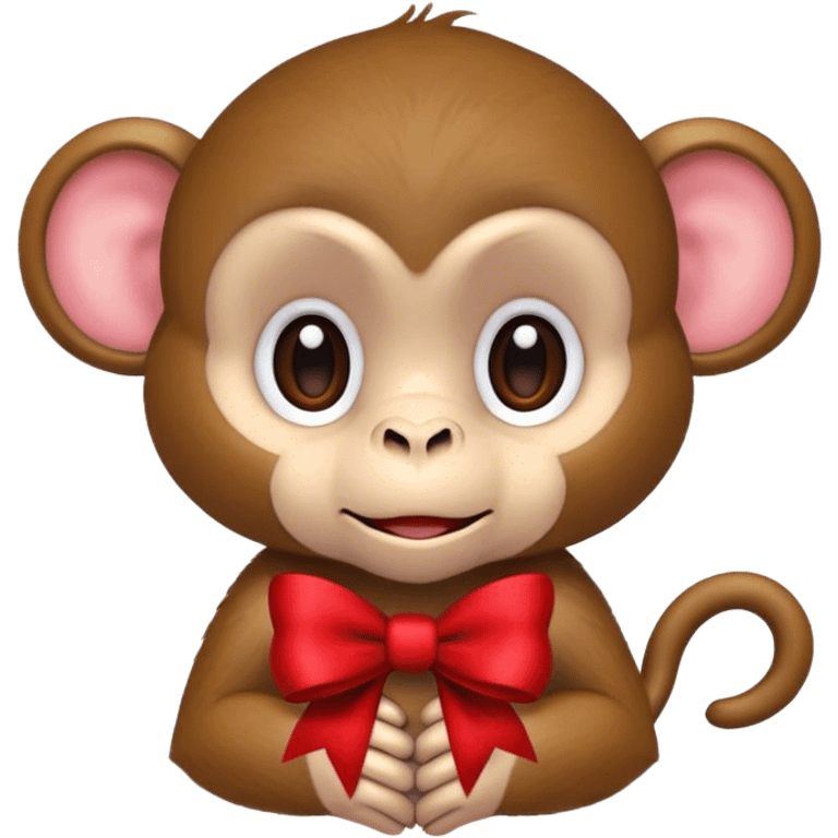 A cute monkey wearing a bow  emoji