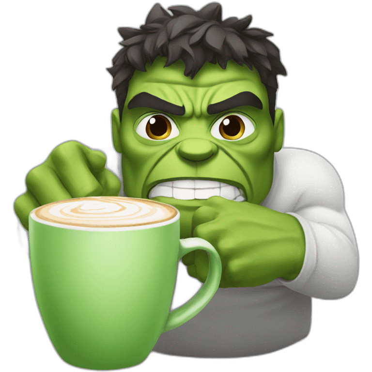 Hulk drinking cappuccino  emoji