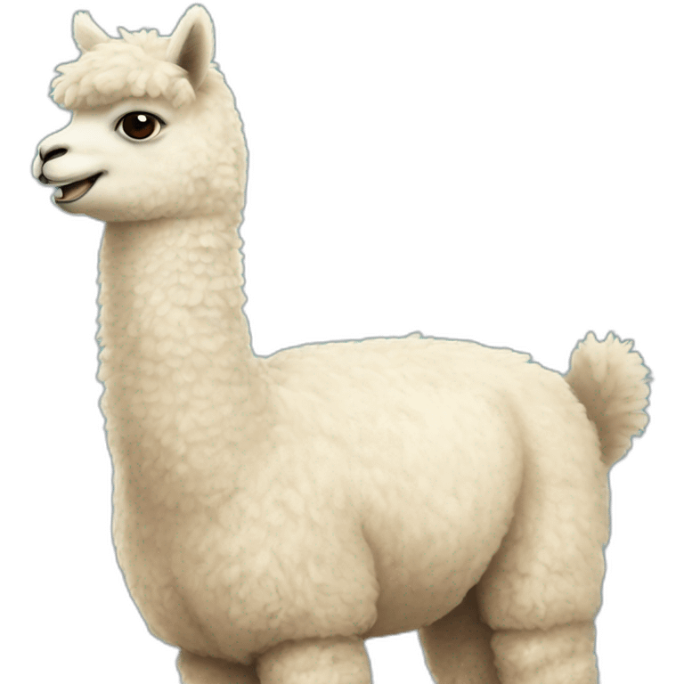 Full size alpaca with a dinosaur heaf emoji