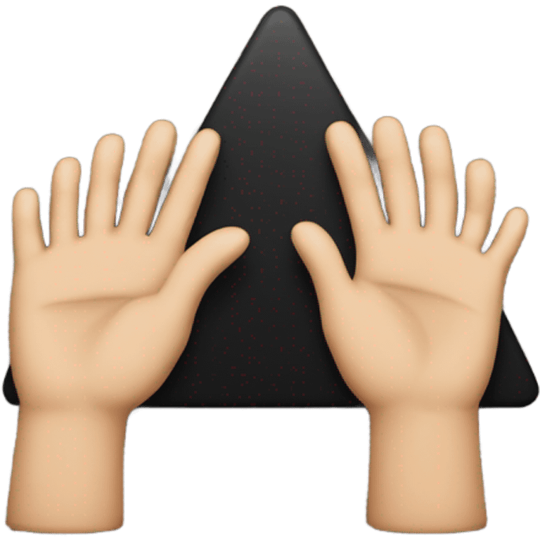 make a black "play" button with hands and arms in the middle, the typical triangle of the "play" symbol should be emoji