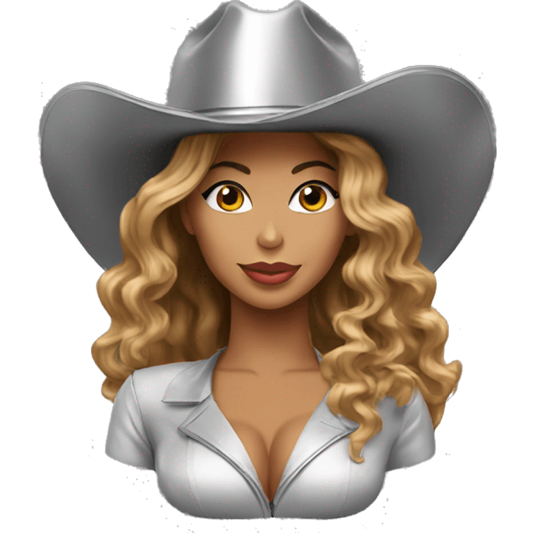 beyonce with a silver cowboy hat emoji emoji