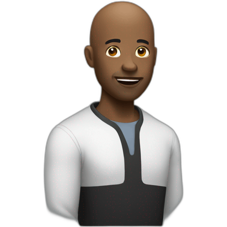 bald black man asking question emoji