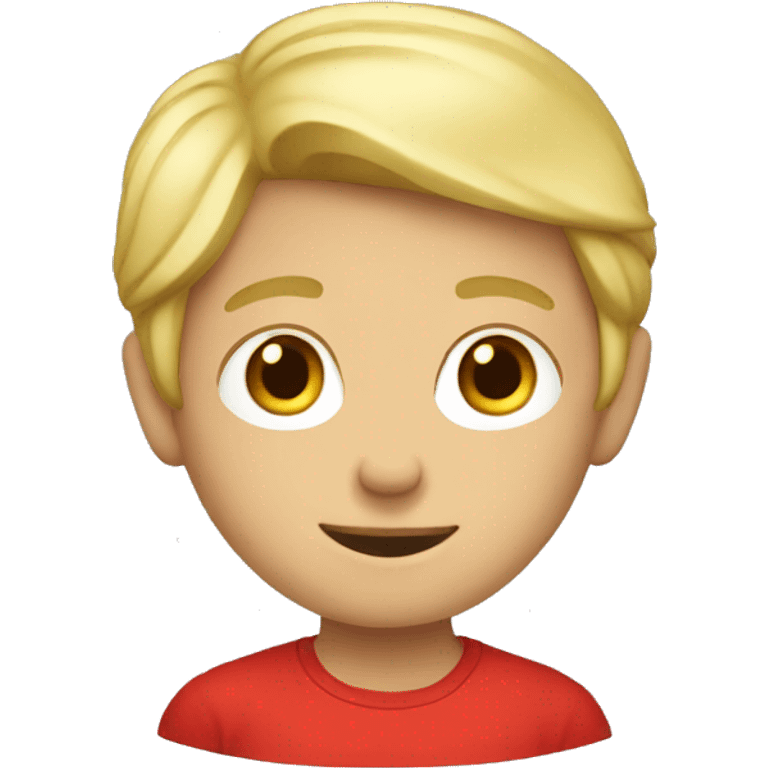 Blonde boy in red shirt emoji