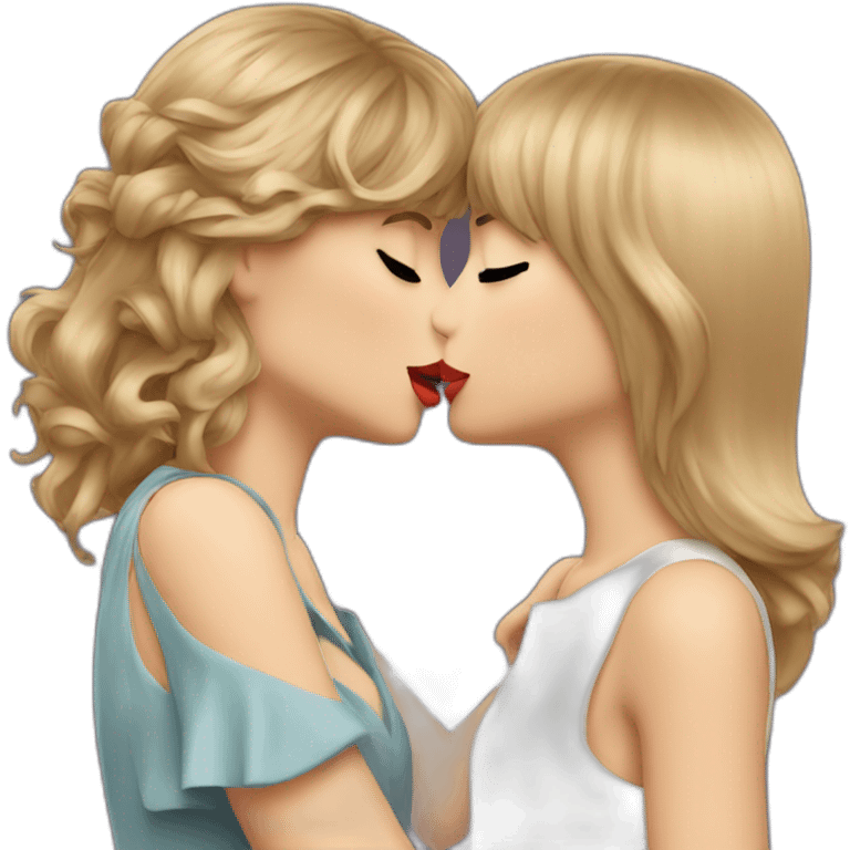 taylor swift and girl kissing emoji