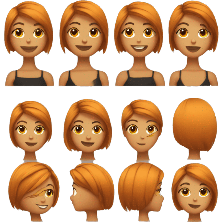  Chica de cabello naranja con un corte corto  emoji