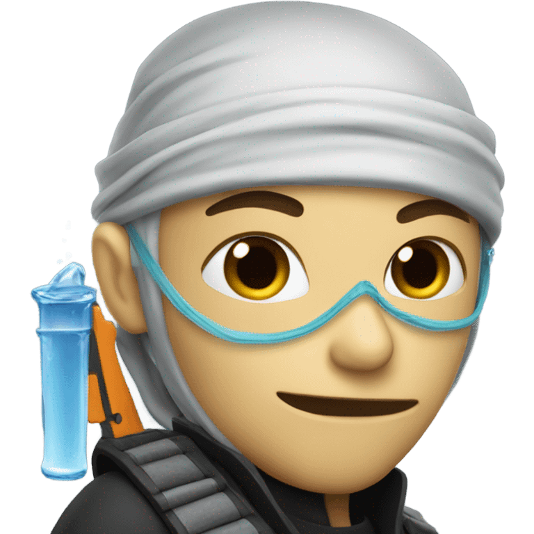 Ninja with water gun emoji