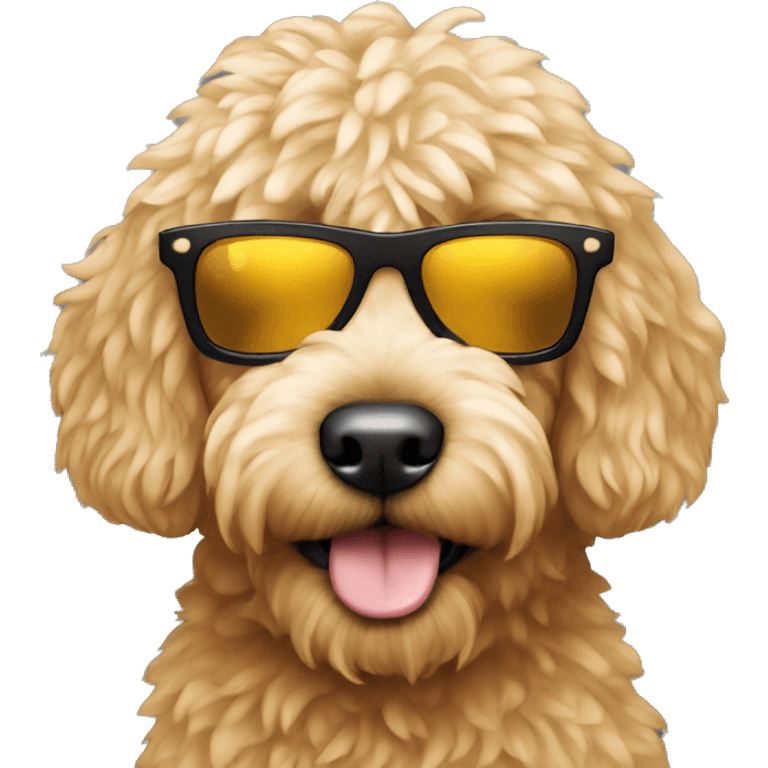 mini golden doodle with sunglasses emoji