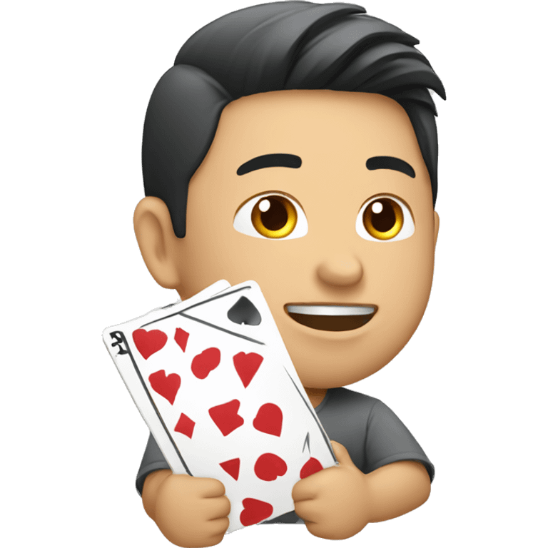 asian playing poker emoji