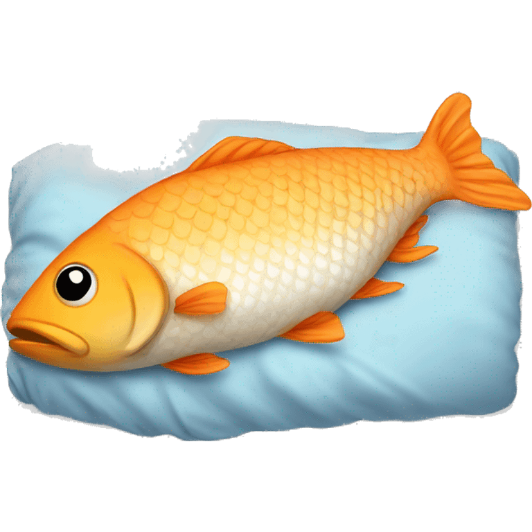 Fish sleeping in bed emoji