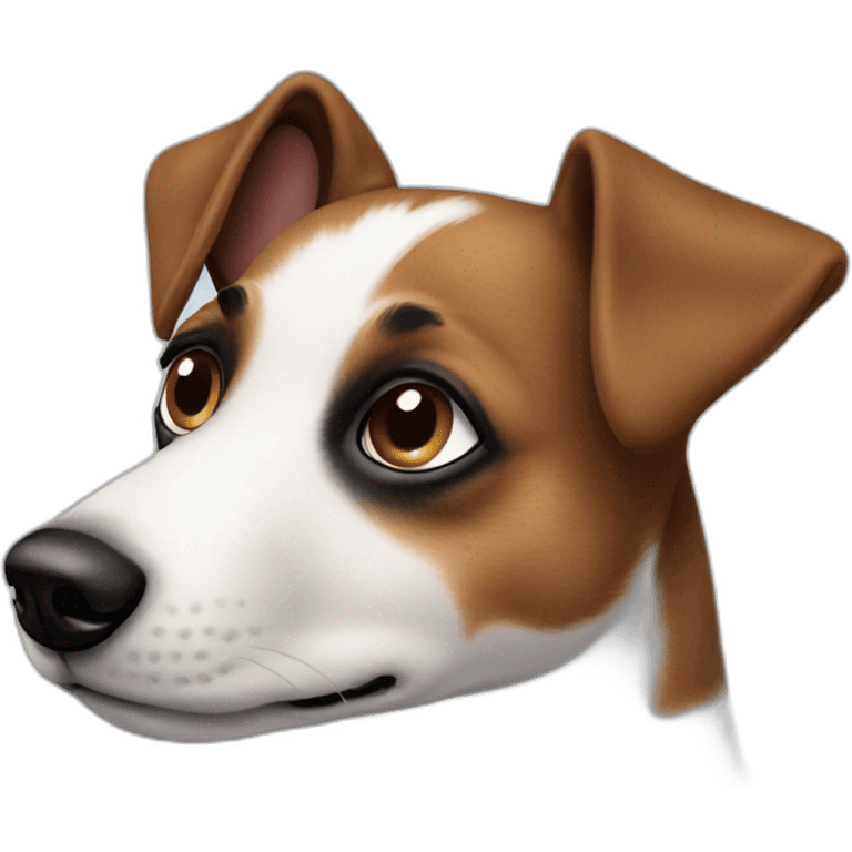 Dog jack russel tache noir autour des yeux emoji