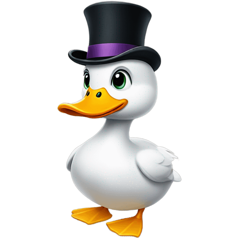 Duck with top hat emoji