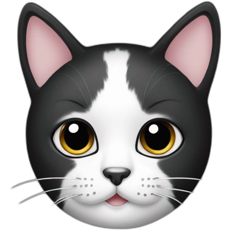 Black and white Cat with black spot emoji